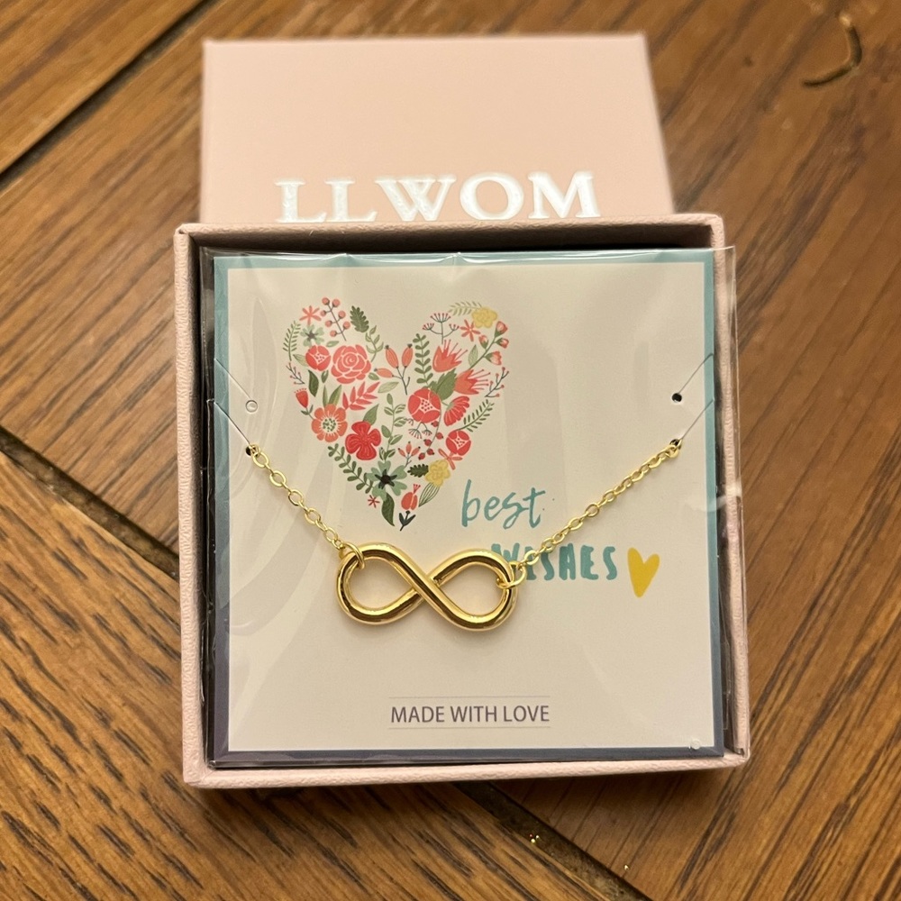 Dainty 14k Gold Plated Infinity Necklace For Women NWT
